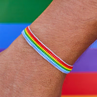 Woven Rainbow Seed Bead Bracelet Gallery Thumbnail