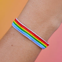 Woven Rainbow Seed Bead Bracelet Gallery Thumbnail