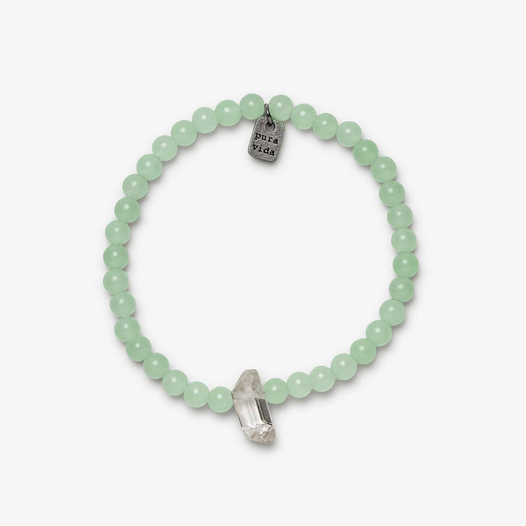 Green Quartz Intention Stretch Bracelet by