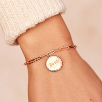 Engravable Coin Paperclip Chain Bracelet Gallery Thumbnail