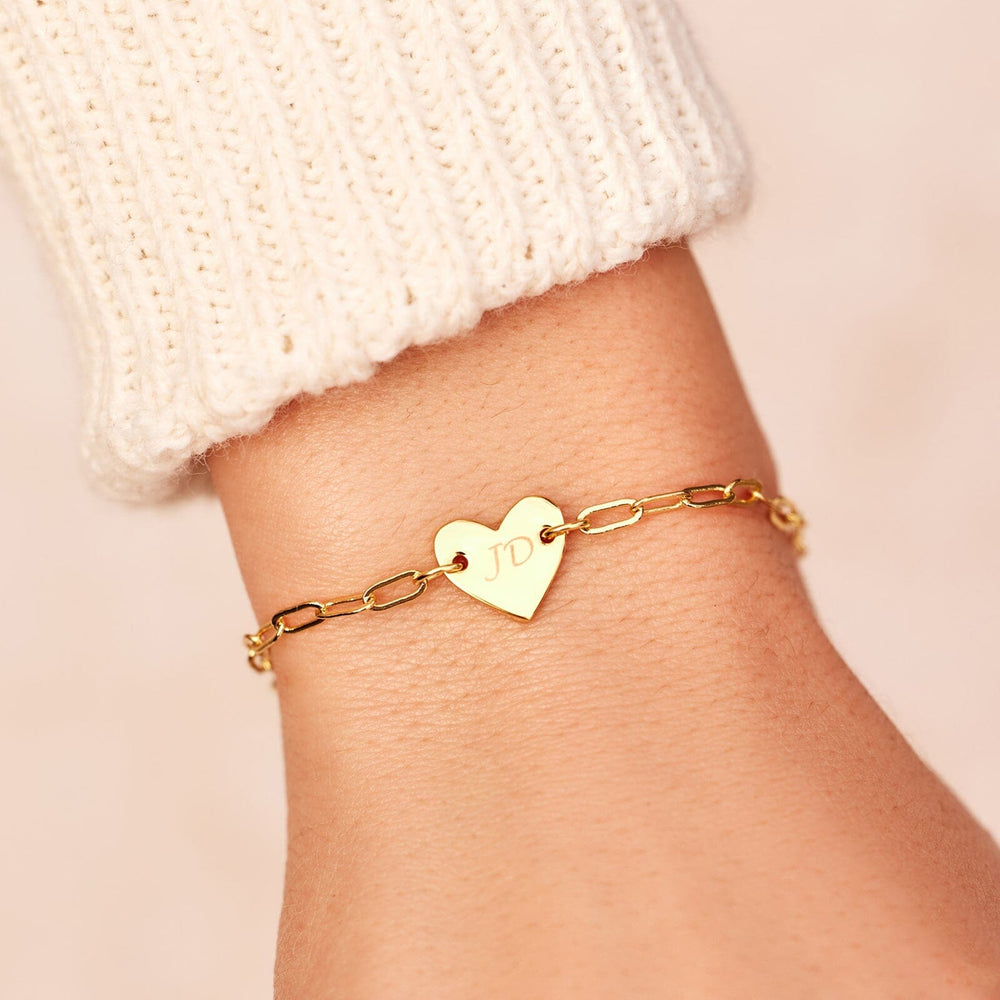 Engravable Heart Paperclip Chain Bracelet 8