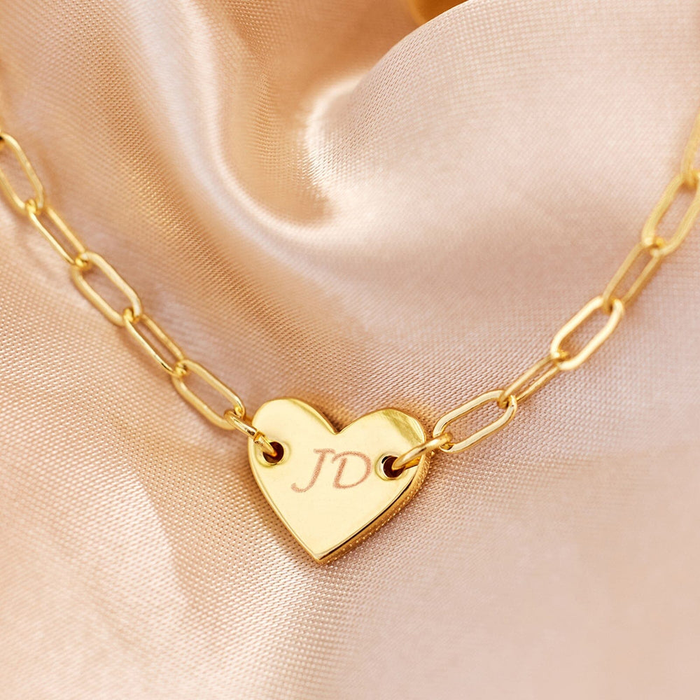 Engravable Heart Paperclip Chain Bracelet 6