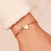 Engravable Heart Paperclip Chain Bracelet Gallery Thumbnail