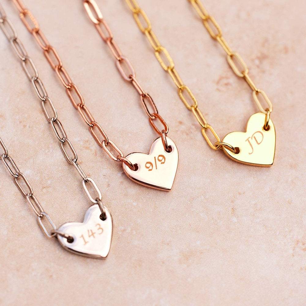 Engravable Heart Paperclip Chain Bracelet 7