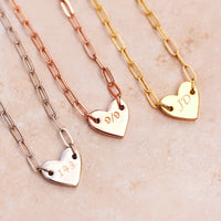 Engravable Heart Paperclip Chain Bracelet Gallery Thumbnail