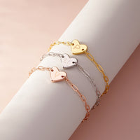 Engravable Heart Paperclip Chain Bracelet Gallery Thumbnail