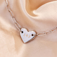 Engravable Heart Paperclip Chain Bracelet Gallery Thumbnail