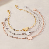 Engravable Heart Paperclip Chain Bracelet Gallery Thumbnail