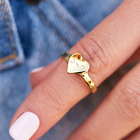 Engravable One Heart Ring Gallery Thumbnail