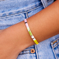 Tile Bead Stretch Bracelet Gallery Thumbnail