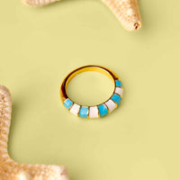 Striped Enamel Gold Ring Gallery Thumbnail