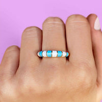 Striped Enamel Gold Ring Gallery Thumbnail