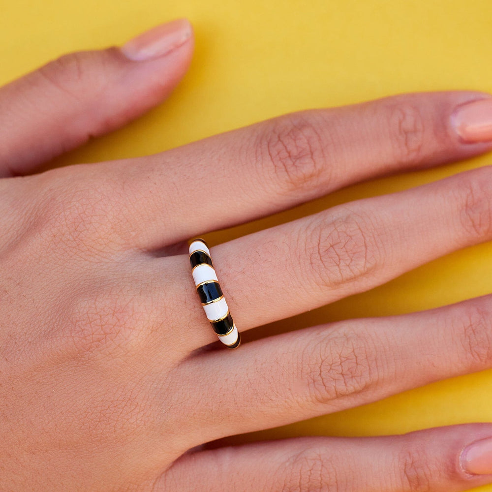 Striped Enamel Ring 2