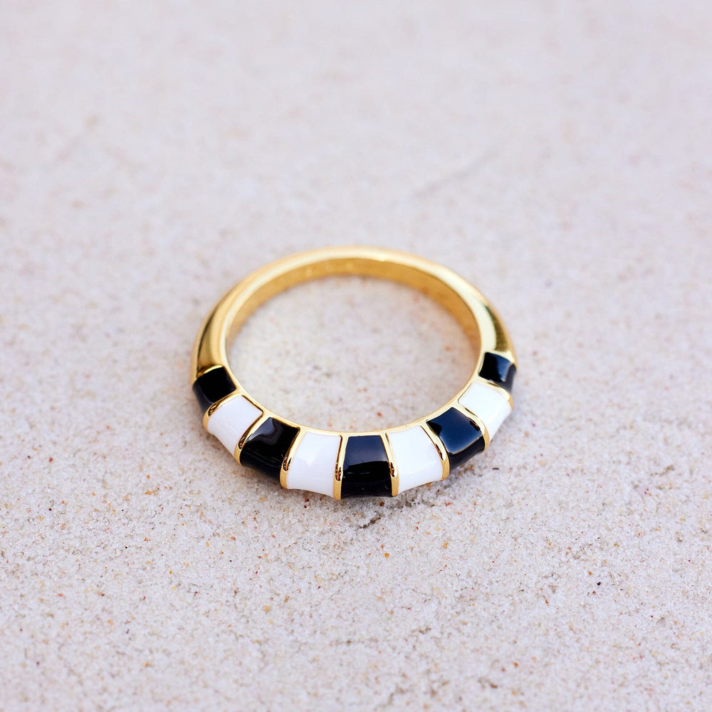 Striped Enamel Ring 8