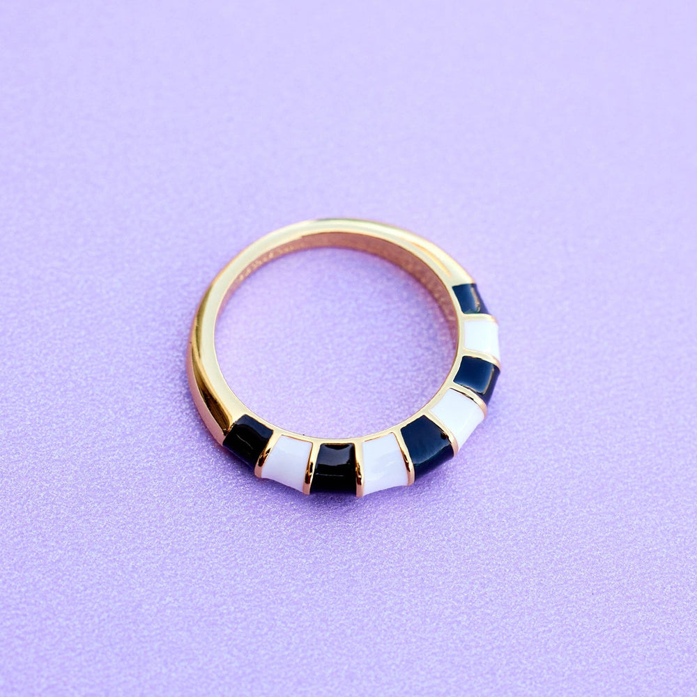 Striped Enamel Ring 5