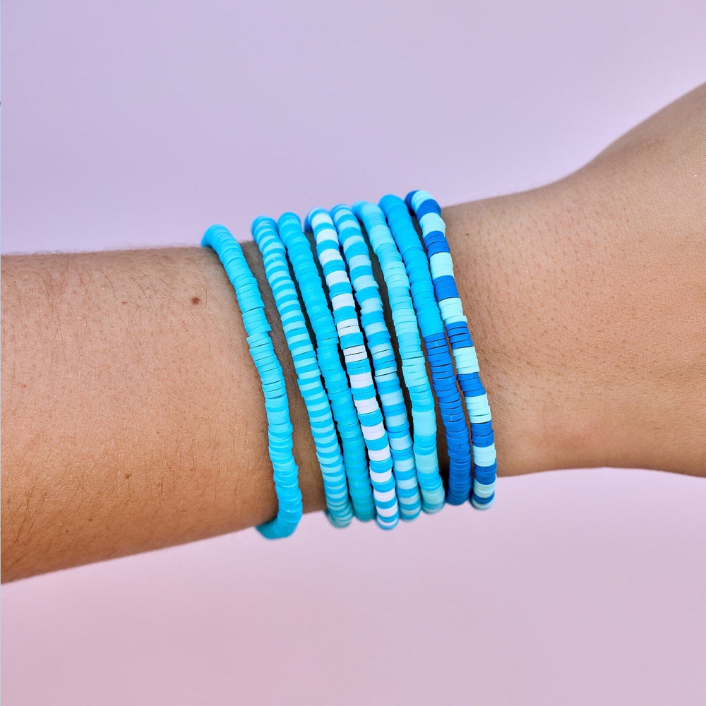 Blue Wave Stretch Bracelet Set of 8 2