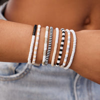 Vacation Vibes Neutral Stretch Bracelet Set of 8 Gallery Thumbnail