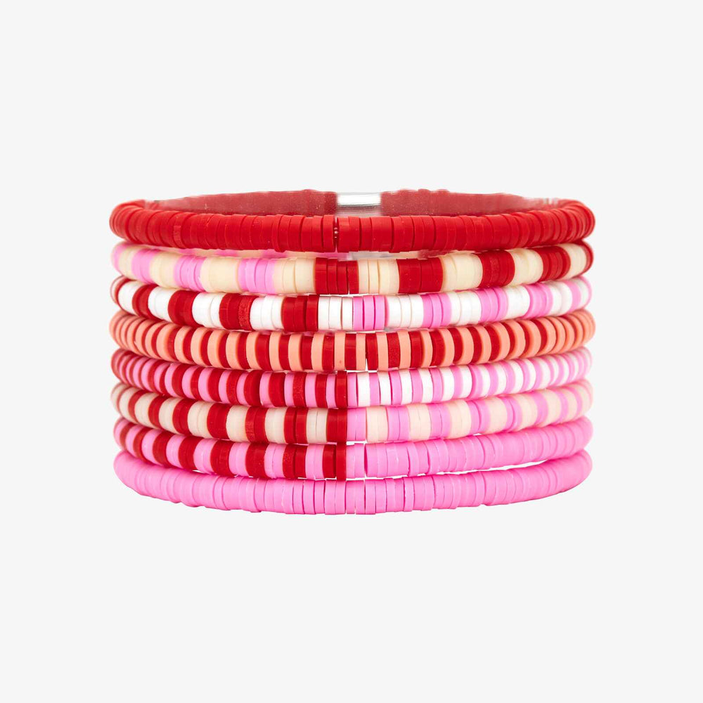 Vacation Vibes Pink Moment Stretch Bracelet Set of 8 1