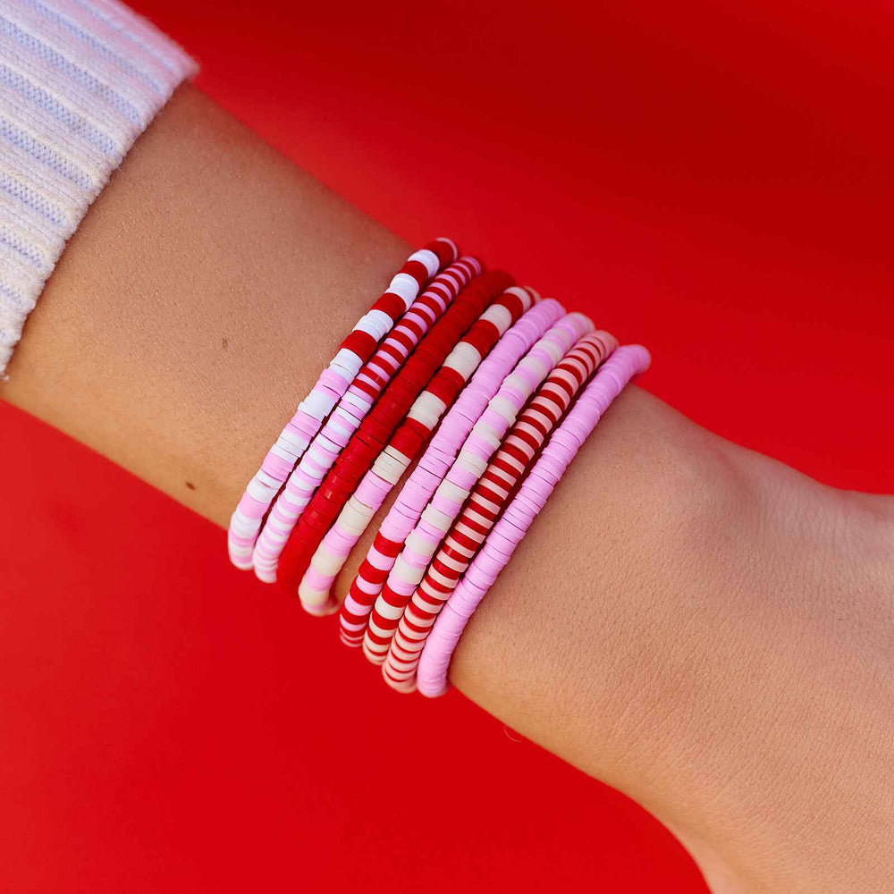 Vacation Vibes Pink Moment Stretch Bracelet Set of 8 4