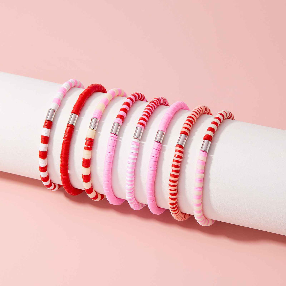 Vacation Vibes Pink Moment Stretch Bracelet Set of 8 6