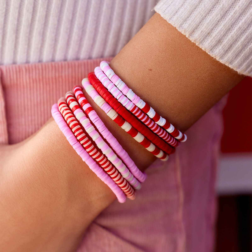 Vacation Vibes Pink Moment Stretch Bracelet Set of 8 9