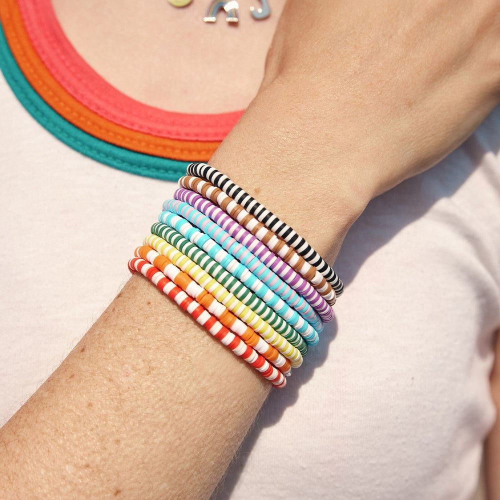 Rainbow Stretch Bracelet Set of 8 3