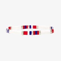 Fourth of July Tile Bead Stretch Bracelet Gallery Thumbnail