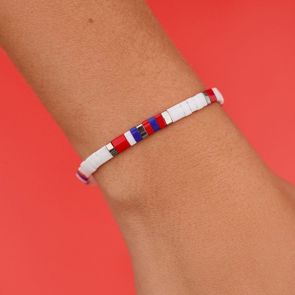 Fourth of July Tile Bead Stretch Bracelet 2