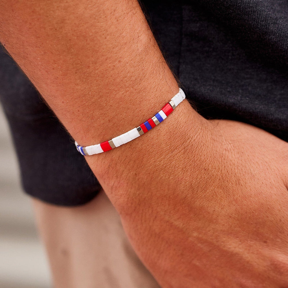 Fourth of July Tile Bead Stretch Bracelet 5