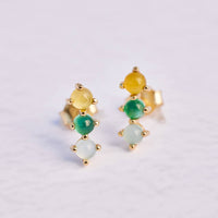 3 Stone Stud Earrings Gallery Thumbnail