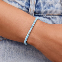 Heishi Disc & Metal Bead Stretch Bracelet Gallery Thumbnail