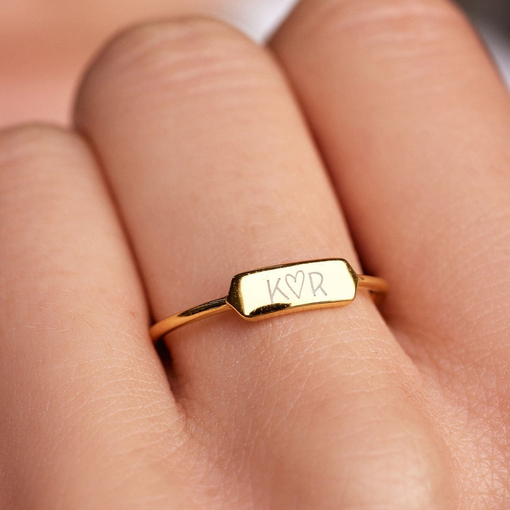 Demi-Fine Engravable Bar Ring 7