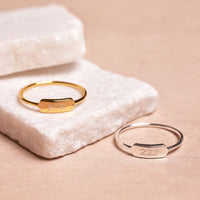 Demi-Fine Engravable Bar Ring Gallery Thumbnail