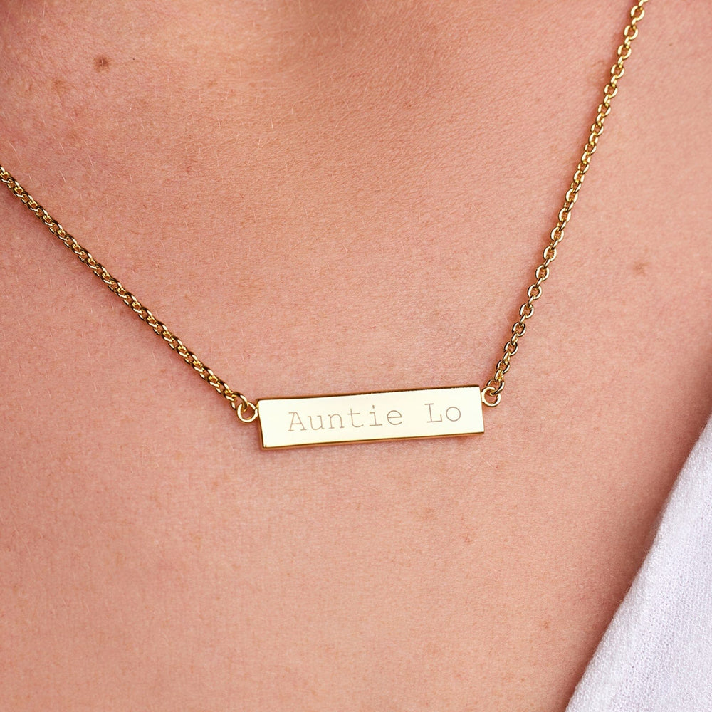 Demi-Fine Engravable Bar Necklace 8