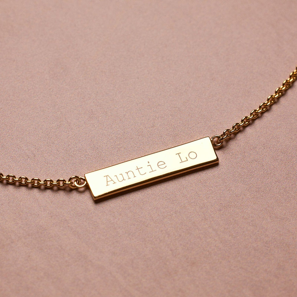 Demi-Fine Engravable Bar Necklace 16