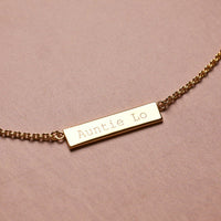 Demi-Fine Engravable Bar Necklace Gallery Thumbnail