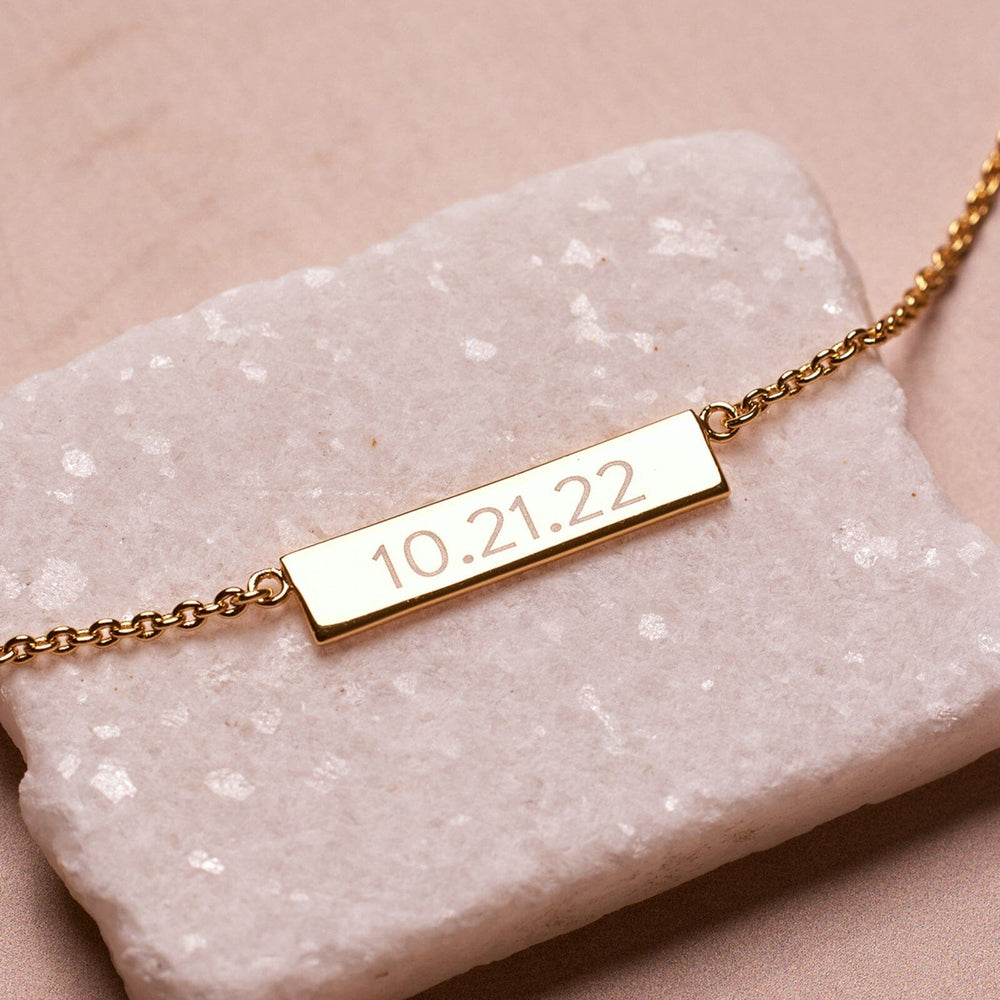 Demi-Fine Engravable Bar Necklace 10