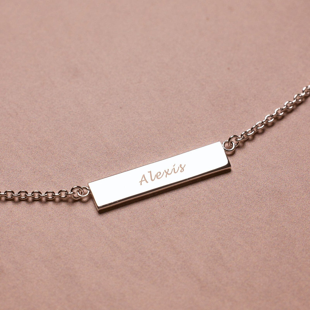 Demi-Fine Engravable Bar Necklace 11