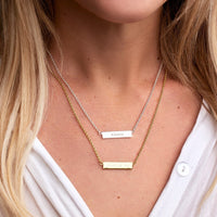 Demi-Fine Engravable Bar Necklace Gallery Thumbnail