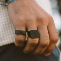 Men's Compass Signet Ring Gallery Thumbnail