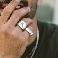 Men's Compass Signet Ring Gallery Thumbnail