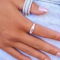 Boarding for Breast Cancer Marquise Enamel Ring Gallery Thumbnail