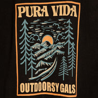 Black Stone Wash Outdoorsy Gals Tee Gallery Thumbnail