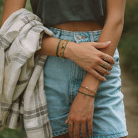 Smokey Quartz Beaded String Bracelet Gallery Thumbnail