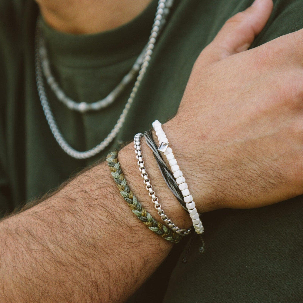 Men's Coated Hematite Stretch Bracelet 9