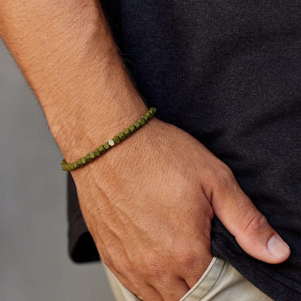 Men's Coated Hematite Stretch Bracelet 4