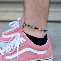 Men's Mixed Seed Bead Stretch Anklet Gallery Thumbnail