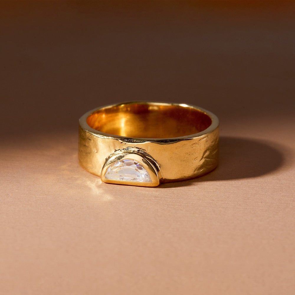 Stone Cigar Band Ring 1