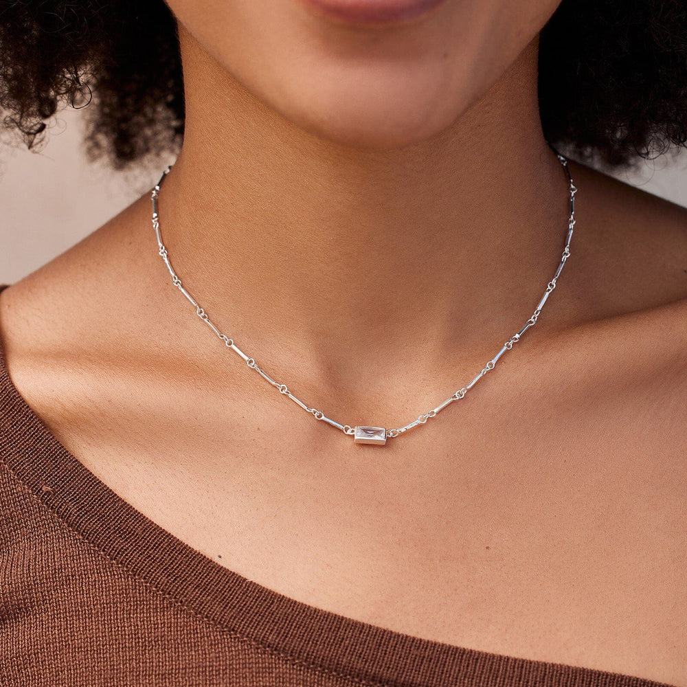 Baguette Bar Chain Choker 8