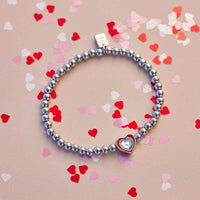 Stone & Enamel Heart Stretch Bracelet Gallery Thumbnail